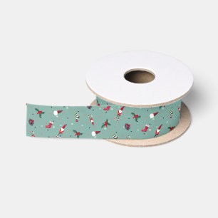 Santa Klaus, Christmas stockings and presents Satin Ribbon