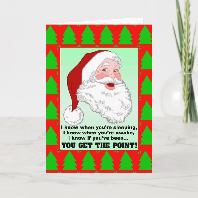 Santa Knows Greetings card (Front)