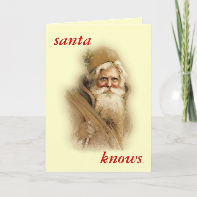 santa knows... holiday card (Front)