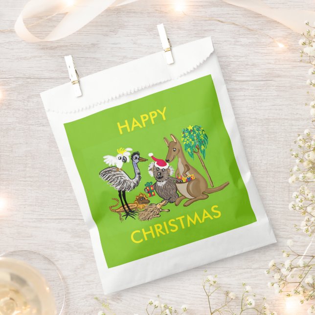 Santa koala Australian Christmas Favor Bag (Clipped)