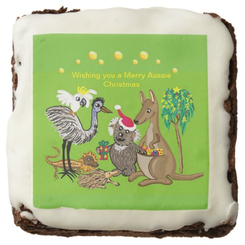 Santa koala gives Australian Christmas presents Brownie