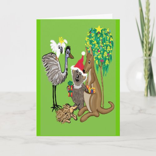 Santa koala holiday card