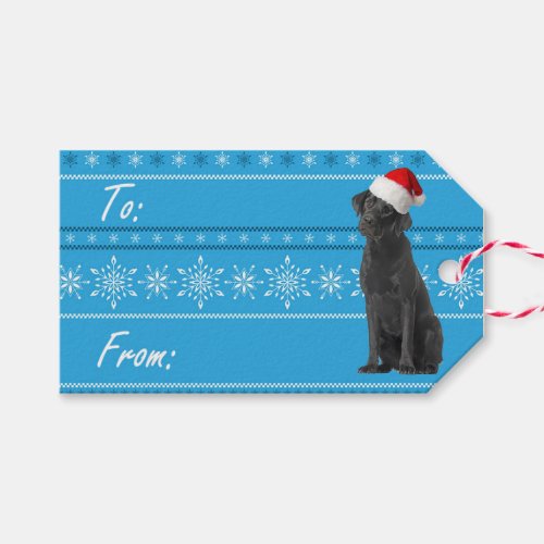 Santa Lab Christmas Gift Tag