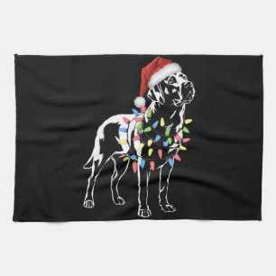 Santa Labrador Retriever Christmas Light Dog Lover Kitchen Towel