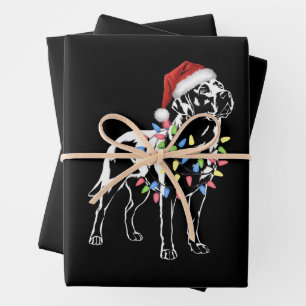 Santa Labrador Retriever Christmas Light Dog Lover Wrapping Paper Sheets