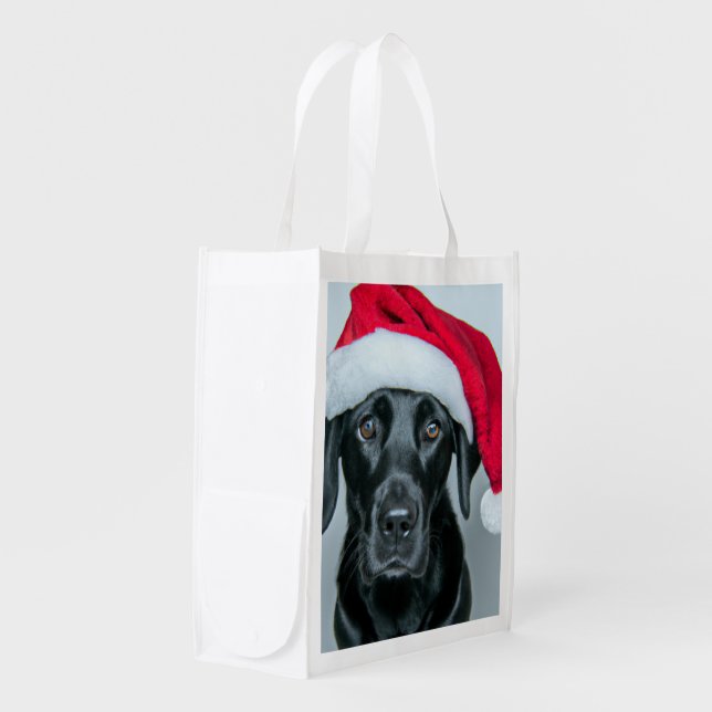 Santa Labrador Retriever  Grocery Bag (Front Side)