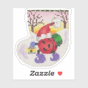 Santa ladybug sticker