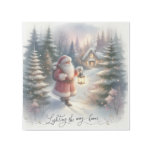 Santa Lantern Walk Winter Cottage Scene Gallery Wrap