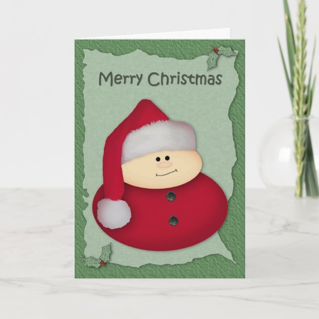 Santa Large Print Christmas Card (Front)