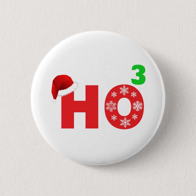 santa laughs at christmas button (Front)