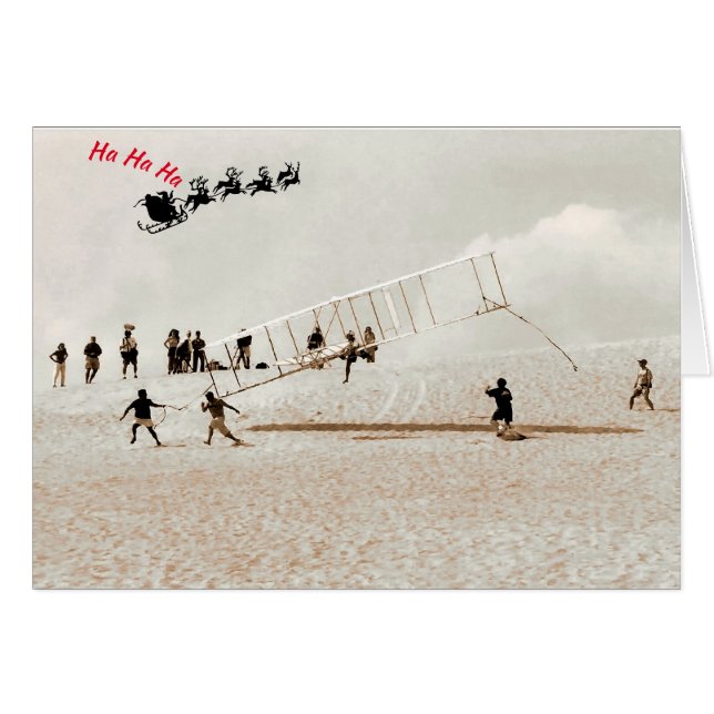 Santa Laughs At the Wright Brothers Cards (Front Horizontal)