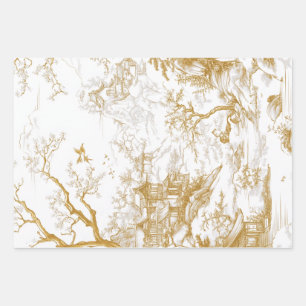 Santa-Left-Right Facing Oriental Wallpaper Wrapping Paper Sheets
