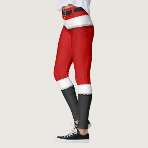 Santa Leggings Funny Christmas Costume Leggings