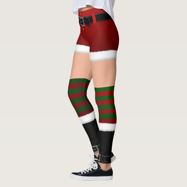 Santa Leggings Funny Christmas Costume 