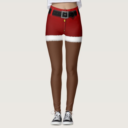 Santa Leggings Funny Christmas Costume Leggings