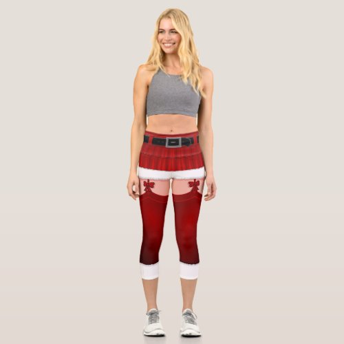 Santa Leggings Funny Christmas Costume Yoga Pants