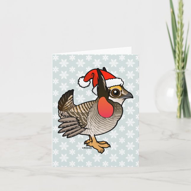 Santa Lesser Prairie-Chicken Holiday Card (Front)