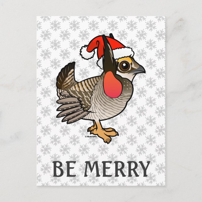 Santa Lesser Prairie-Chicken Holiday Postcard (Front)