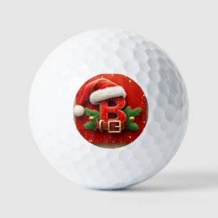 Santa Letter B With Pine Wreath Holiday Style 🎅 Golf Balls