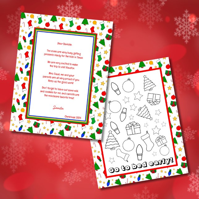 Santa Letter & Coloring Page Paper Sheet (Creator Uploaded)