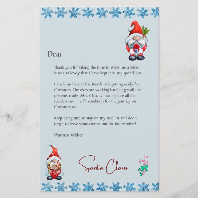 Santa Letter Customizable Christmas Letter (Front)