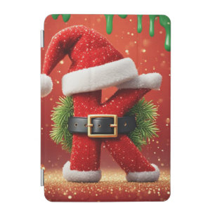 Santa Letter K With Pine Wreath Christmas Glow 🎅 iPad Mini Cover