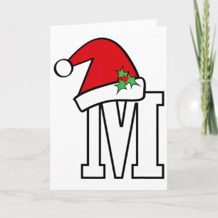 Santa Letter M Cute Christmas Monogram Spell Gift Card