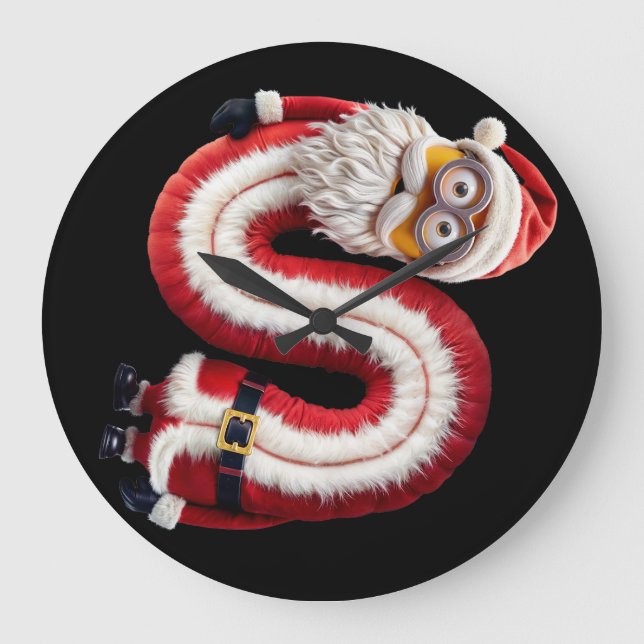 Santa letter S Large Clock (Front)