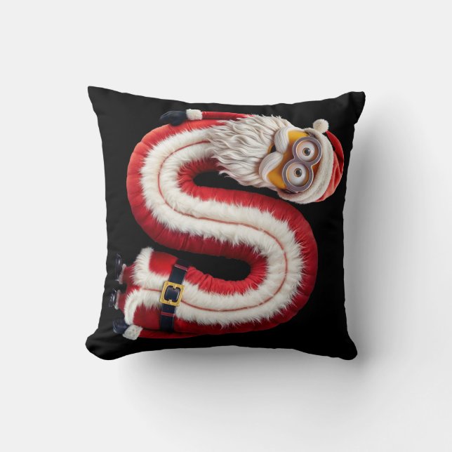 Santa letter S Throw Pillow (Front)