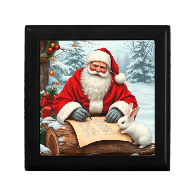 🎅 Santa Letter Snowy Forest Magical Winter Joy ❄️ Gift Box (Front)