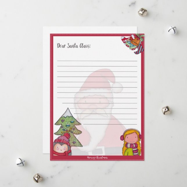 Santa Letter Template - Printable Holiday Card (Front/Back In Situ)