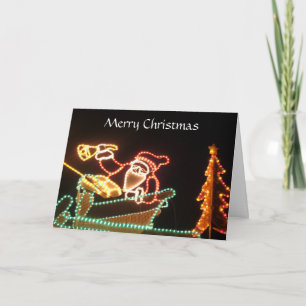 santa lights holiday card