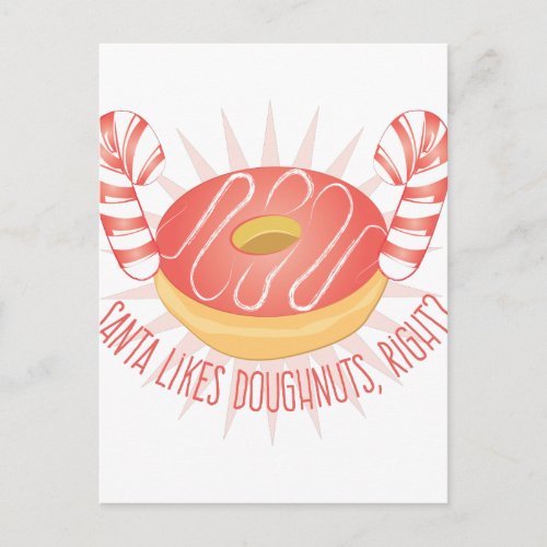 Santa Likes Donuts Holiday Postcard