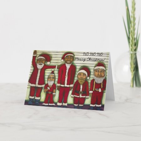 Santa Line Up Holiday Card