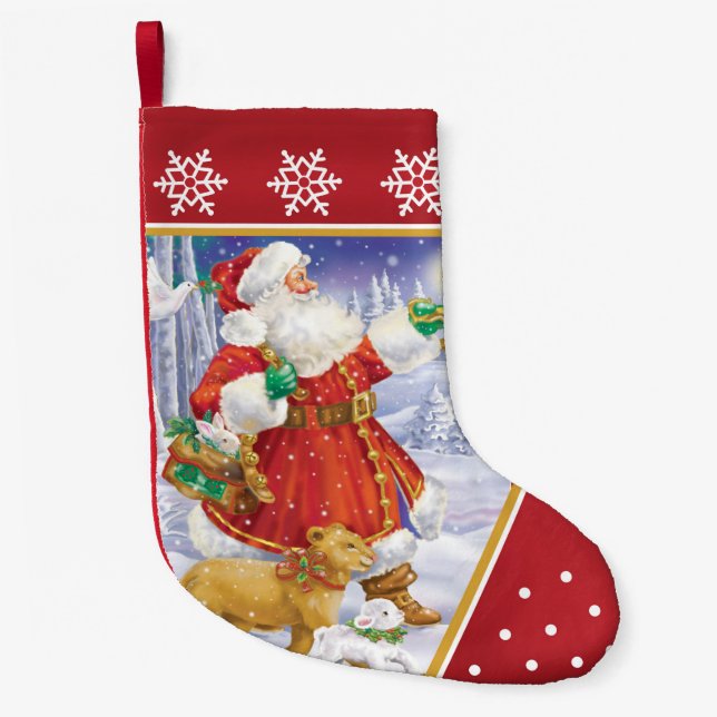 Santa Lion and Lamb Stocking (Front)