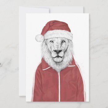 Santa Lion Holiday Card by bsolti at Zazzle
