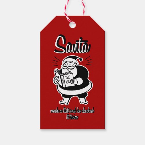 Santa List Naughty or Nice Christmas Gift Tags