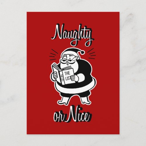 Santa List Naughty or Nice Christmas Postcard