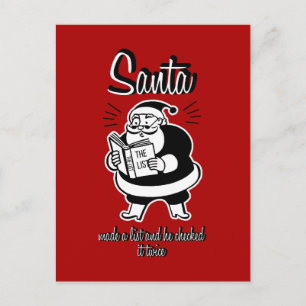 Santa List Naughty or Nice Christmas Postcard