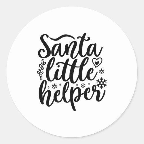 Santa little helper classic round sticker