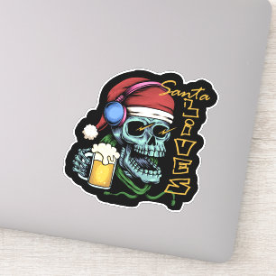 Santa Lives Skull ID857 Sticker