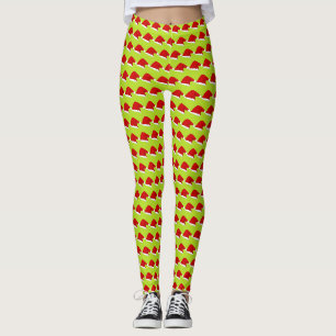 Santa lost his hat lime festive Christmas leggings