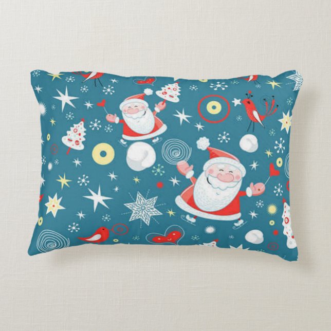 Santa Love Pattern Decorative Pillow (Back)
