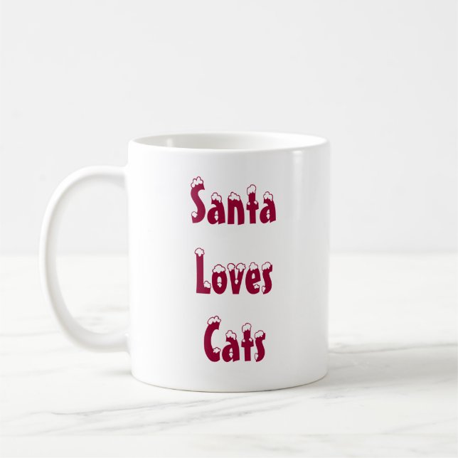 Santa Loves Cats Mug (Left)