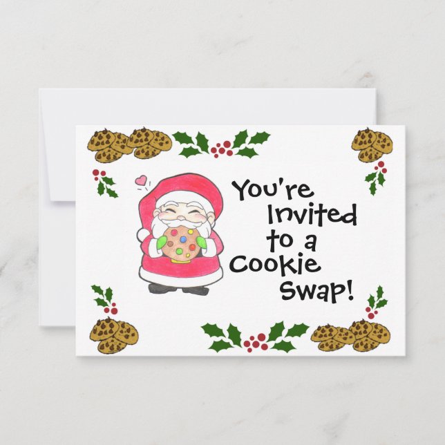 Santa Loves Cookies Invitation (Front)