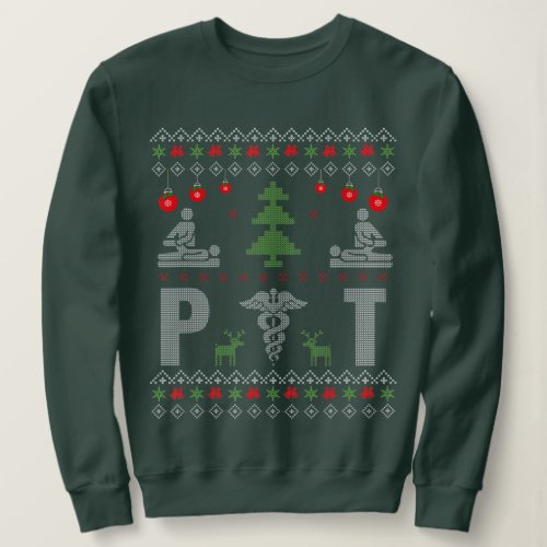 Santa Loves Physical Therapy Christmas Pajama Cost Sweatshirt