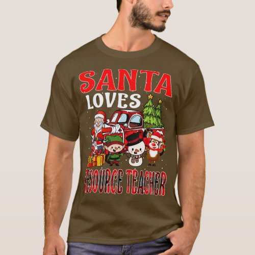 Santa Loves Resource Teacher T_Shirt