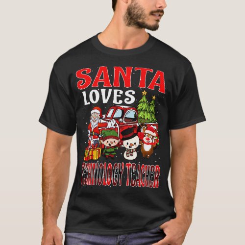 Santa Loves Technology Teacher T_Shirt