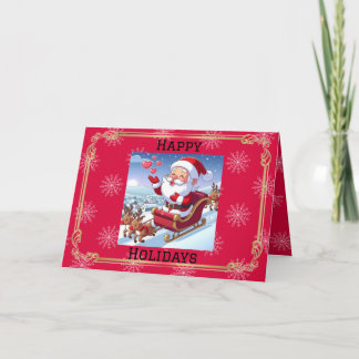 Santa Loves You Christmas Thank You Card