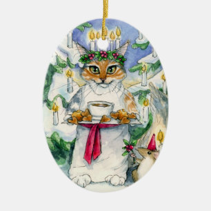 Santa Lucia Christmas Cat ornament